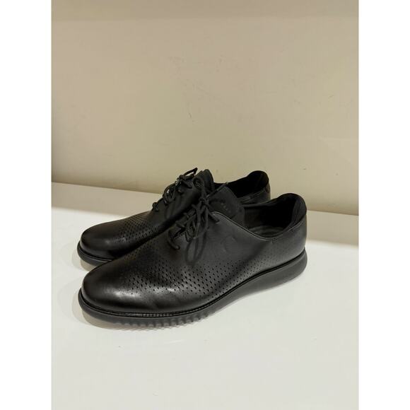 Cole Haan 2.ZeroGrand Laser Wing Oxford Sneakers Black Leather Men's 11.5 W - Picture 4 of 7